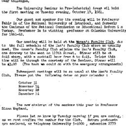 Announcements, 1961-10-17. ...