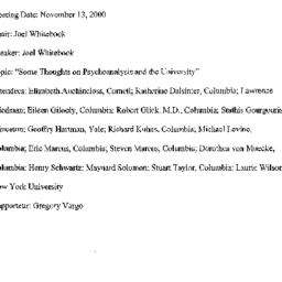 Minutes, 2000-11-13. Psycho...