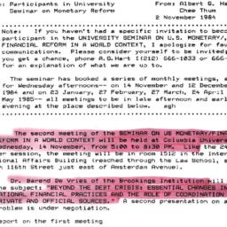 Announcements, 1984-11-14. ...
