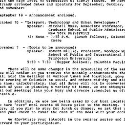 Announcements, 1986-08-30. ...