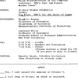 Announcements, 1984-10-09. ...