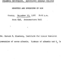 Announcements, 1966-12-19. ...