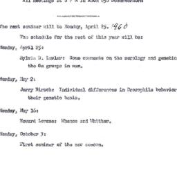 Announcements, 1960-04-25. ...