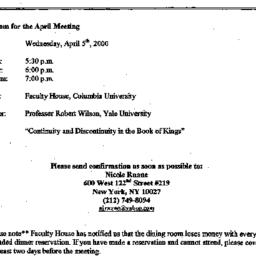Announcements, 2000-04-05. ...