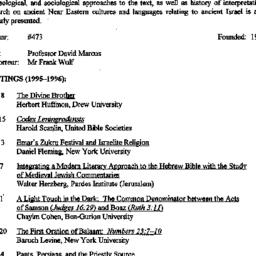 Schedules, The Study of the...