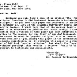 Correspondence, 1992-02-06....