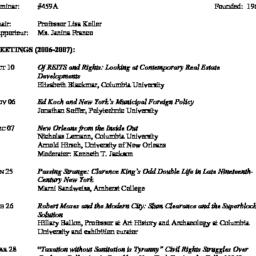 Schedules. The City, semina...