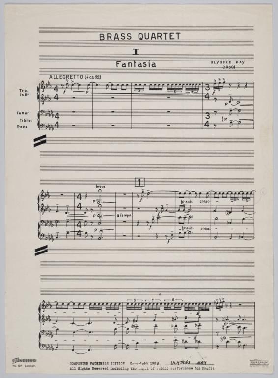 Brass Quartet: Full score, page 1