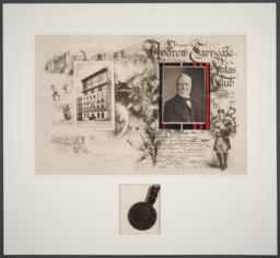 Invitation, Dinner for Andrew Carnegie in Lotos Club with Hero Medal