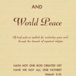 Religion and World Peace. C...