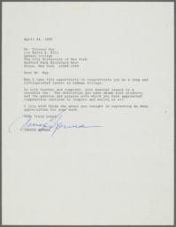 Letter of congratulations from Jessye Norman to Ulysses Kay on his retirement