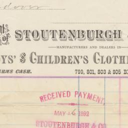 Stoutenburgh & Co.. Bill
