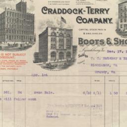 Craddock-Terry Company. Bill