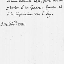 [Document, 1781 December 09]