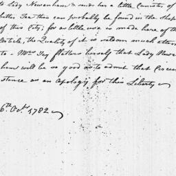 [Document, 1782 October 16]