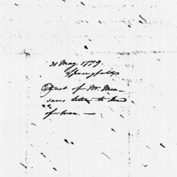 [Document, 1779 May 31]