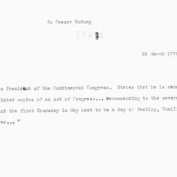 [Document, 1779 March 22]